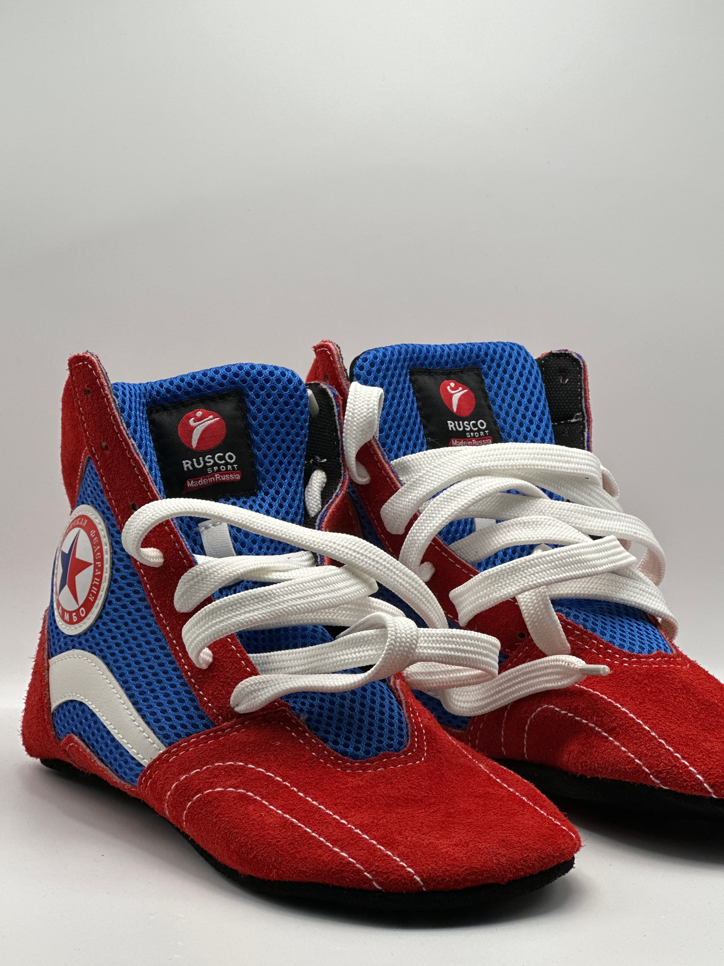 Самбовки RuscoSport ПОБЕДА нат.замша комбинированные, красно-синий RS025-1 (39)
